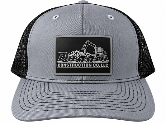 Grey and black trucker hat