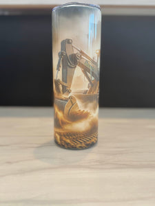 Sublimation Tumbler with excavator image